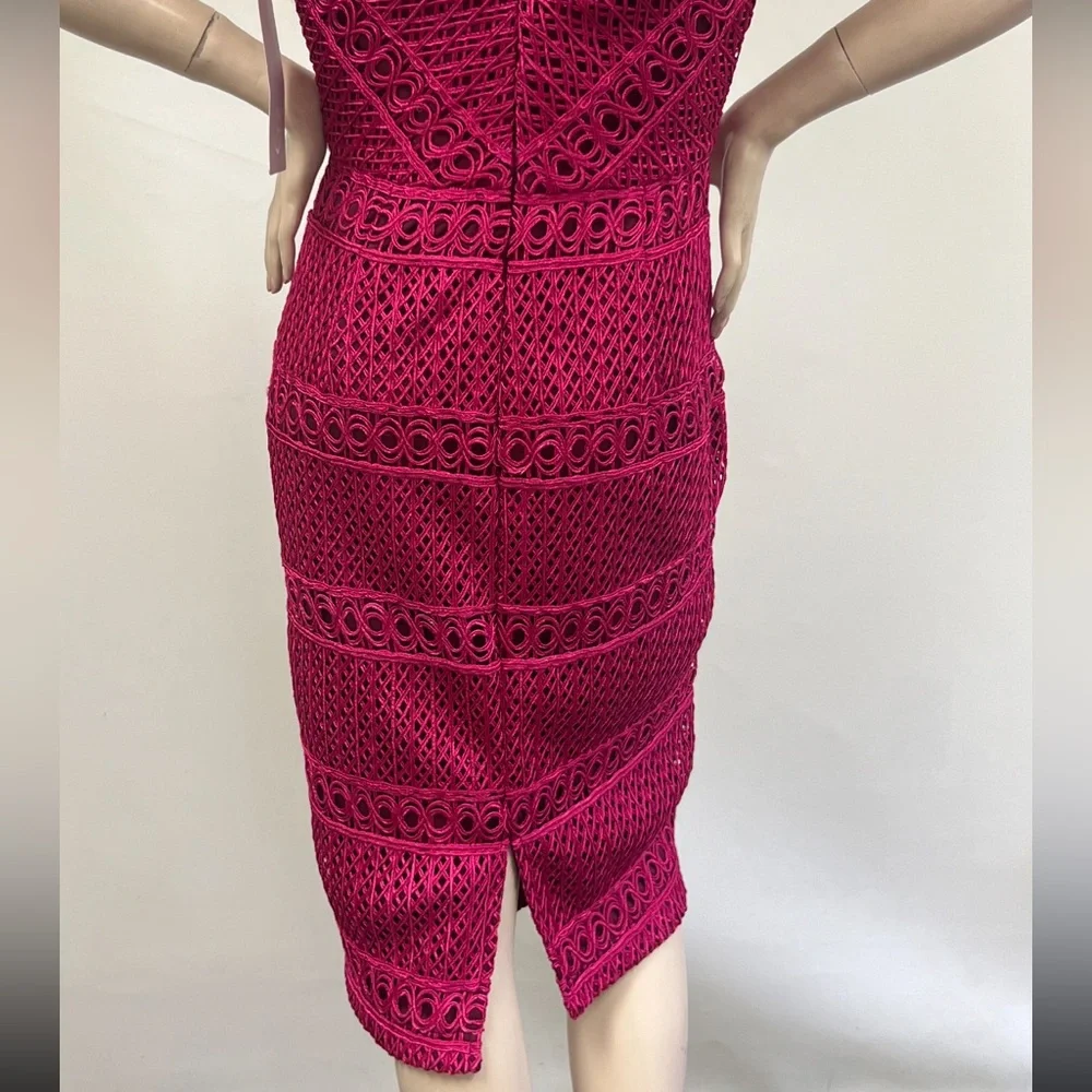JS collections basketweave with Chevron stripes cap sleeves cocktail dress - Picture 8 of 12